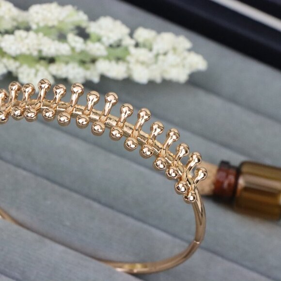 Rose Gold Designer Bangle with Unique Dome Shape Detailing, XPBL0486 - Picture 10 of 10